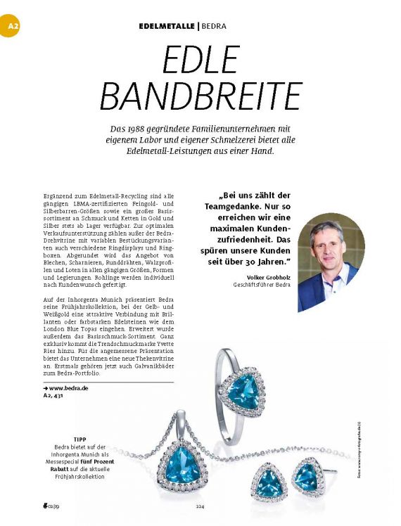 Edle Bandbreite an Edelmetallen