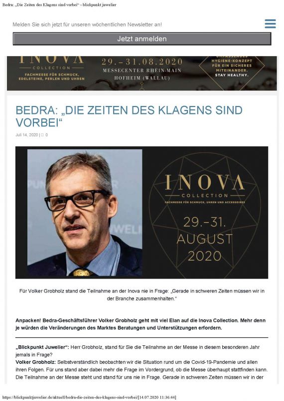 Volker Grobholz im Interview mit BPJ