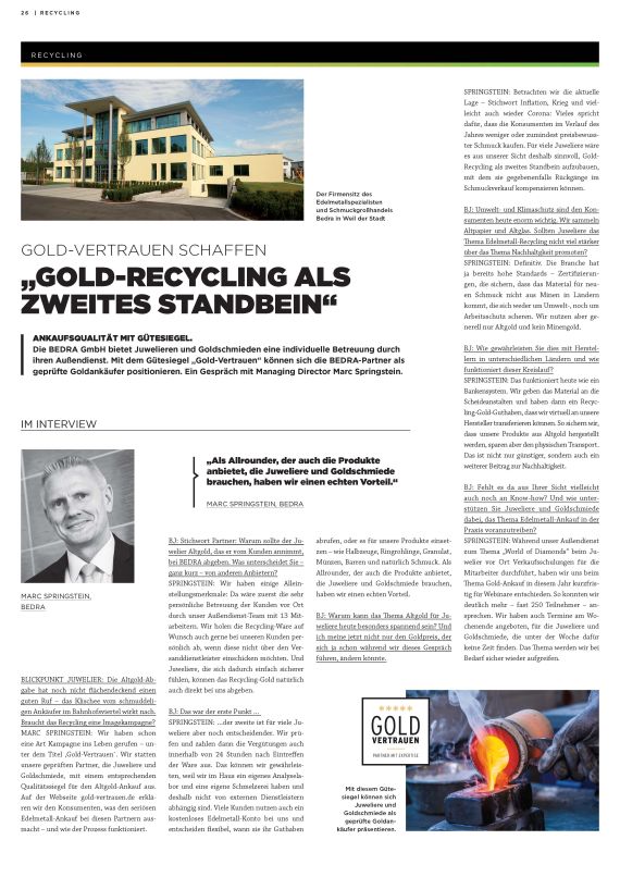 Goldvertrauen schaffen