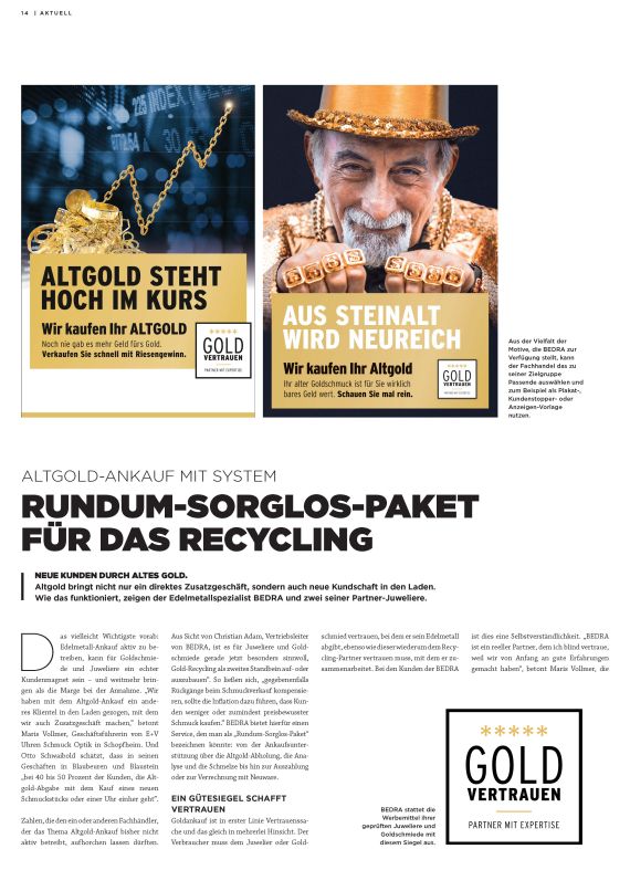 perfekte Unterstuetzung für Altgoldankauf