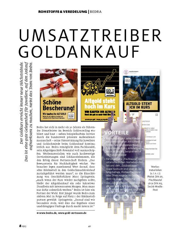Goldankauf bringt Umsatz