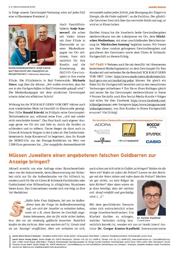 Klarheit über Verhalten im Betrugsfall
