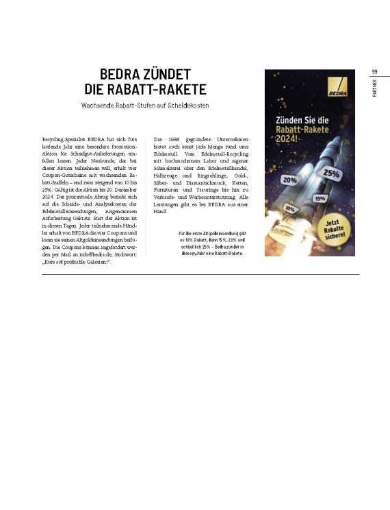 BEDRA zündet die Rabatt-Rakete 2024